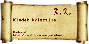 Kladek Krisztina névjegykártya